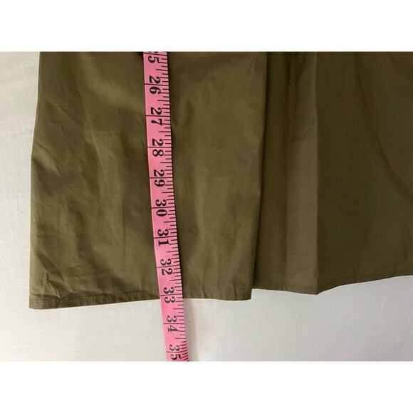 FOREVER 21 Baby Doll Mini Dress Women's Size L Olive Green 100% Cotton Y2K - Picture 13 of 14